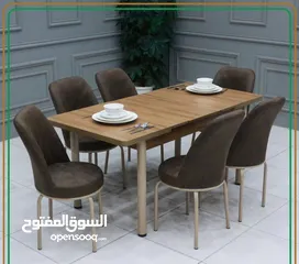  4 ميز طعام سلايت خشب تركي 6كراسي. بسعر 235الف