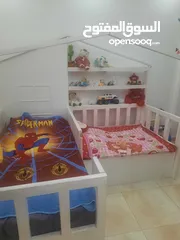  2 تخت اطفال  لون ابيض