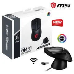  1 MSI Clutch GM31 Lightweight Wireless Ergonomic Gaming Mouse & Charging Dock