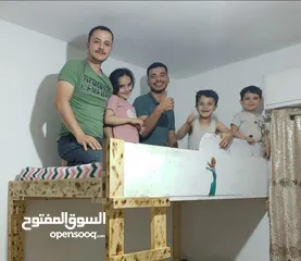  2 تخت طابقين تفصيل خشب ثقيل اربد شارع الجامعة