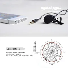  6 ميكرفون للموبايل  BOYA   Lavalier Lapel Clip-on Omnidirectional Condenser Microp