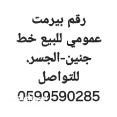  1 رقم تكسي عمومي بيرمت اردني خط جنين الجسر.