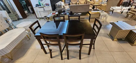  4 طاولة طعام فاخرة مع 6 كراسي