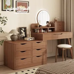  1 هل تحلمين بمساحة تجميل منظمة وأنيقة، تجمع بين التسريحة وخزانة التخزين؟