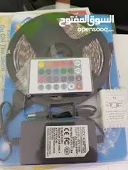  8 حبل ليد اضائه كل الالوان RGB LIGHT ديكور مع ريموت تحكم يضي كل الالوان حركات للزينه حفلات