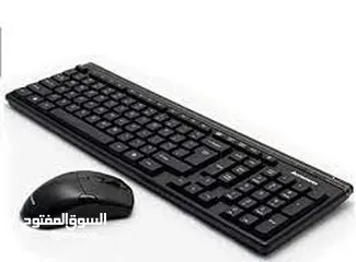  9 lenovo 100 wireless combo keyboard and mouse كيبورد وماوس وايرلس  من لينوفو 