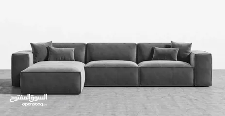  1 L-Shape Couch - Grey كنبة ركنة رمادي ChicHomz