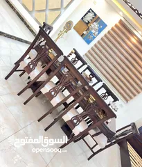  3 طاولة سفره 8 كراسي خشب زان مفصله تفصيل