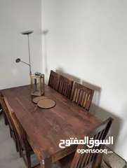  4 طاولة سفرة خشب 6 كراسي للبيع