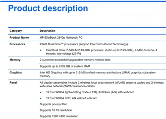  5 HP 2540p Core iلابتوب اتش بي / 7