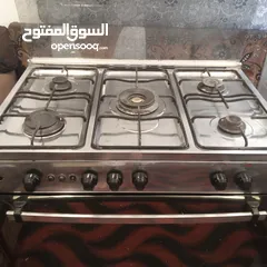  9 غاز 5 عيون ستاليس ستيل كامل نوع فريش 90 سم شغال ميه ميه للبيع