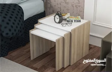  3 ديكور أخشاب طاولة صالة جلوس بلون ابيض ناعم مع الخشبي قوية و عملية تناسب جميع الاذواق و جميع الديكور