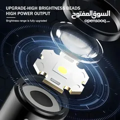 13 كشاف جبلي محمول ليد ليزر ابيض مصباح معدني مع زوم مدى 500 متر ضد الماء و اضائه جانبيه