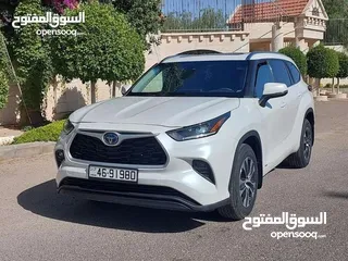  19 تويوتا هايلاندر 2021 فحص 2 جيد فل الفل بفتحه لون ابيض لؤلؤي بسعر مغري قابل للبدل