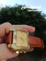  2 ساعة موناليز اصلية مطلية ذهب عليها احجار ألماس