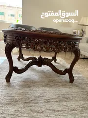  2 طاوله وسط مع 2 طاوله جانبي  خشب زان وثقيل ومرتب