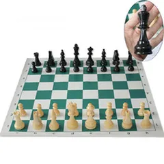  13 رقعة شطرنج رول جلد حجم كبير سهلة الطي