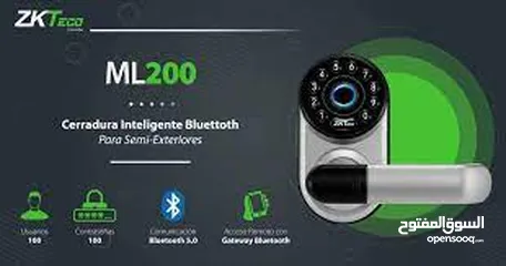  6 القفل الذكي Smart Lock  ZKTeco ML200 يعمل    بصمة اصبع _  رقم سري - بلوتوث