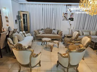  9 طقم كنب دمياطي  خشب زان قماش سليفا تحريف يدوي اعلى جودة من المصنع لبيتك