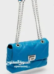  2 شنتة كتف جلد زرقاء