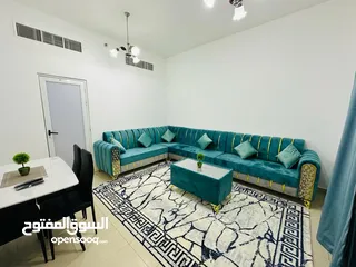  13 للايجار الشهري شقة غرفتين وصالة مفروشة بالكامل في عجمان شارع خليفة أبراج السيتي تاور