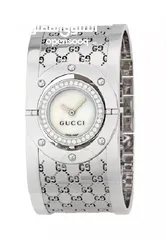  8 GUCCI 112 Twirl 33MM SS White MOP Diamond Pave Women's Watch Gucci 112 YA112511