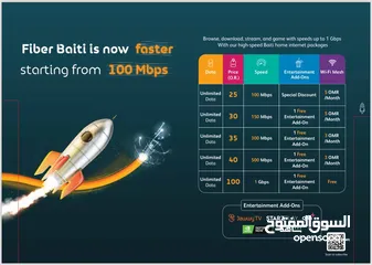  2 Omantel Fibre Wifi Internet Connection Available