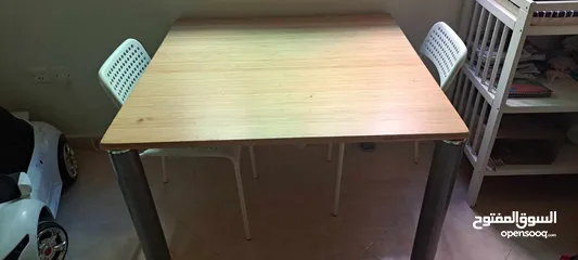  1 طاولة سفرة خشب