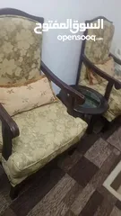  5 طقم كنب للبيع خشب زان ثقيل مع طقم طاولات زان ثقيل
