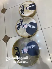  9 طقم دف جلد ثلاث احجام مشغول رسم ع الوجه
