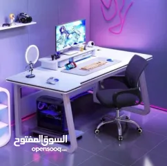  8 مكتب الجيمنج و الالعاب الاحترافي لون ابيض