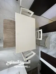  4 طاولة سفرة خشب زان بحاجة فقط لدهان