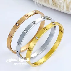 11 Carter طقم أساور كارتير  مكفول لون سنتين  3 أساور ( فضي - نحاسي - دهبي ) 3 خواتم ( فضي - ذ
