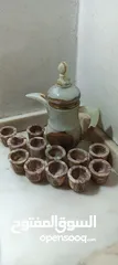  2 طقم دله و12فنجان من الرخام الخالص الطبيعي صناعه هنديه بالكامل لم تستخدم ابدا