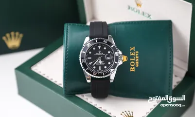  14 ساعات Rolex ستيل + جلد مع بكج رولكس لساعة وبطاقة كفالة لمدة سنة كاملة من تاريخ الاستلام  تواصل واتس