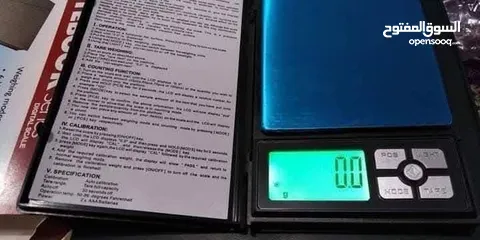  5 ميزان نوت بوك دقه وحساسيه عاليه جدآ يزن لحد 500g  شاشه مضيئه لقياس الذهب و الفضة