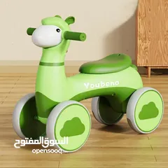  1 دراجة أطفال بأربع عجلات بشكل خروف  مع إضاءة  وموسيقى ممتعة مناسبة للأطفال من عمر سنة ونصف حتى 4 .