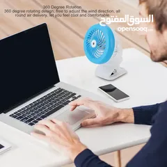 2 مروحة محمولة بمشبك، مروحة مكتب USB صغيرة قوية
