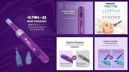  5 جهاز ديرما بن متوفر نوع شحن  او كهرباء 5 سرعات  دكتور بن ULTIMA X5  ديرمابن dermapen للعنايه بالبشره
