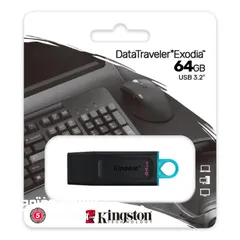  1 Kingston DataTraveler Exodia 64GB USB Flash فلاش ميموري 64 جيجا 3.2 سرعة عالية في النقل