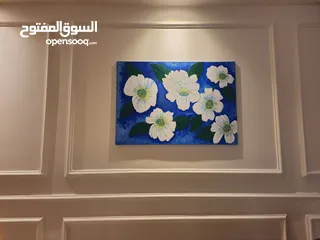  1 لوحة حائط ورد