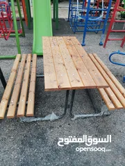  13 مقاعد حديقة ثلاثي فاخر حديد وخشب سويد مقاس متر ونص في 60 سم. خدمة التوصيل لجميع المحافظات