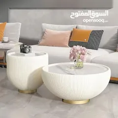  26 طاولات وسط وسيرفس رخام ومعدن تشكيلة فخمة