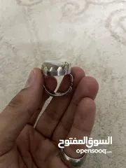  3 خاتم فضة صياغة عمانية قديمة