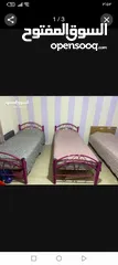  3 تختين حديد + تخت خشب زان  للبيع