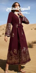  1 فستان حجاب بنظام قفطان خمري