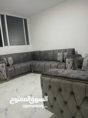  5 طقم كورنر تفصيل خشب لاتيه وقراط اسفنج ضغط عالي اسفنج تركي  قماش مخمل ووتر بروف   كابتونيه كامل