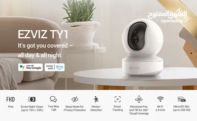  12 كاميرا مراقبة واي فاي ازفيز عالية الدقة  EZVIZ TY1  Camera 1080FHD Smart AI Detection