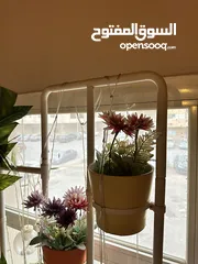  3 Indoor Ikea standing white metal rod for flower pot holder