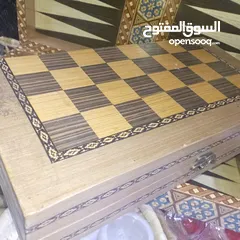  3 صندوق طاولة زهر قهاوي حجاره عظم حجم ضخم 50 سم صناعه سوري.  ثقيله.  للمحترفين